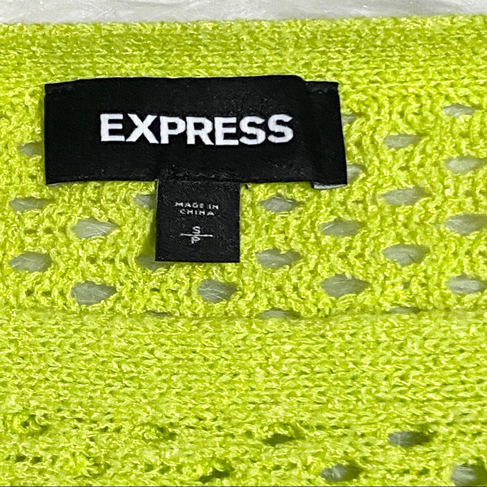 EXPRESS Neon Green Net Sweater - Picture 3 of 4